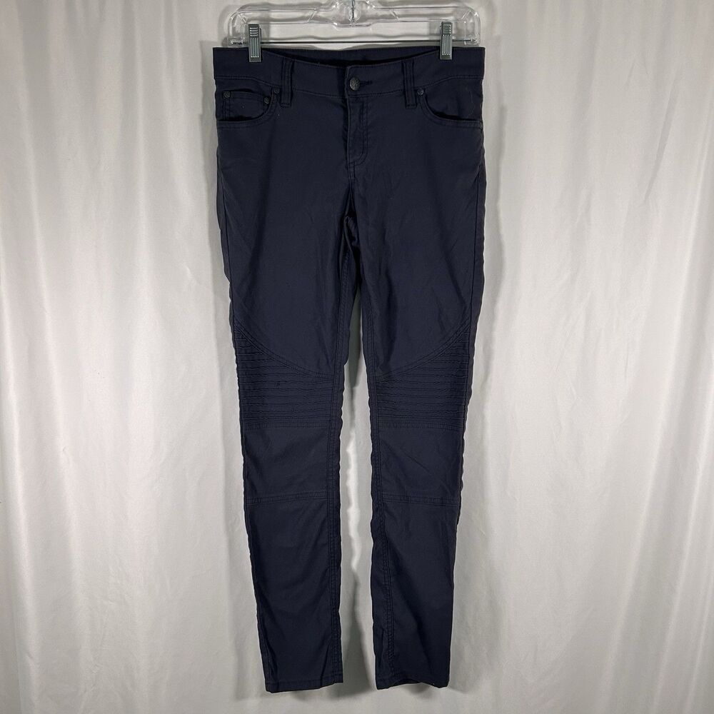 prAna Pants Women's 4 Solid Grey Button Zip Low Rise 5 Pockets Stretchy